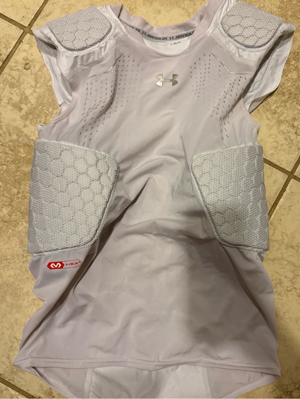 Under Armour Padded Sleeveless Compression Top - Light Gray